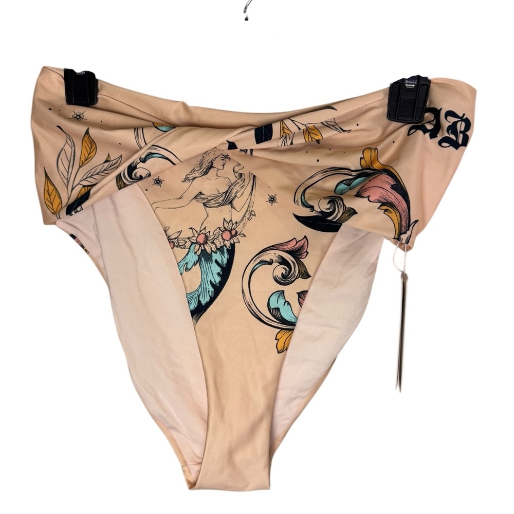 Agua Bendita Women’s High Rise Lily Mare Twist Artistic Bikini Bottoms Sz XL